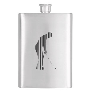 GOLFER BAR CODE Golf Golfen Sportmuster Design Flachmann
