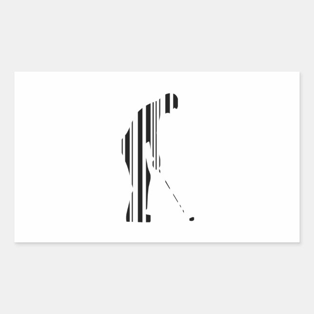 GOLFER BAR CODE Golf Golfsport Design Rechteckiger Aufkleber (Vorderseite)
