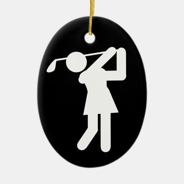 Golfer bei Weibchen - Golf-Symbol Keramik Ornament (Vorne)