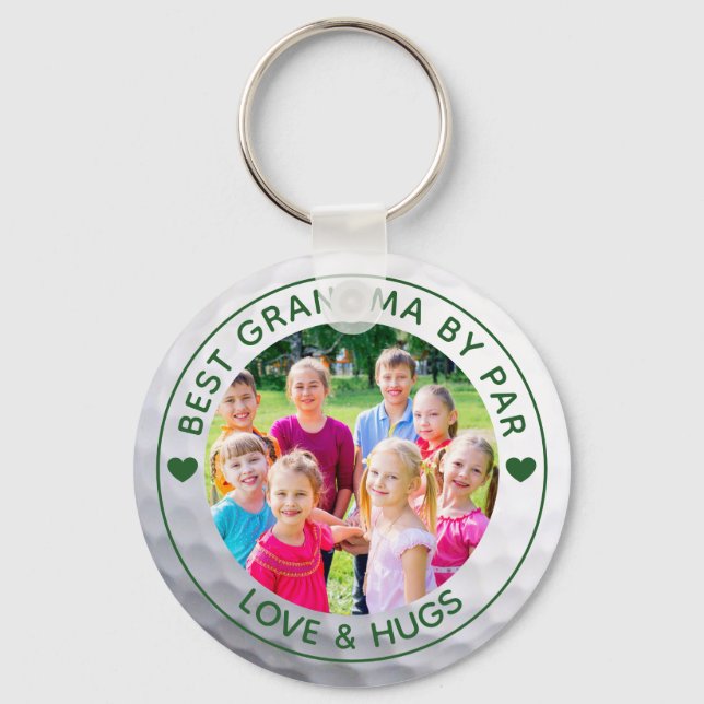 Golfer BEST GRANDMA NACH PAR Foto Custom Schlüsselanhänger (Vorderseite)