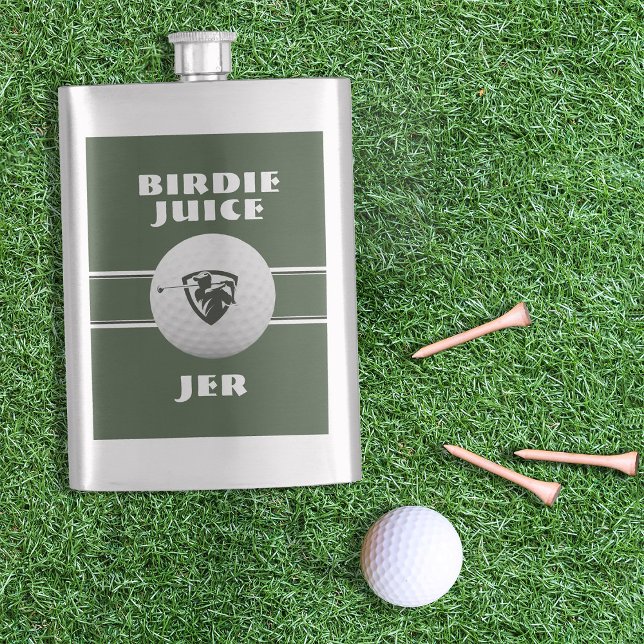 Golfer Birdie Spaß Sports Golf Game Mit Monogramm Flachmann (Von Creator hochgeladen)