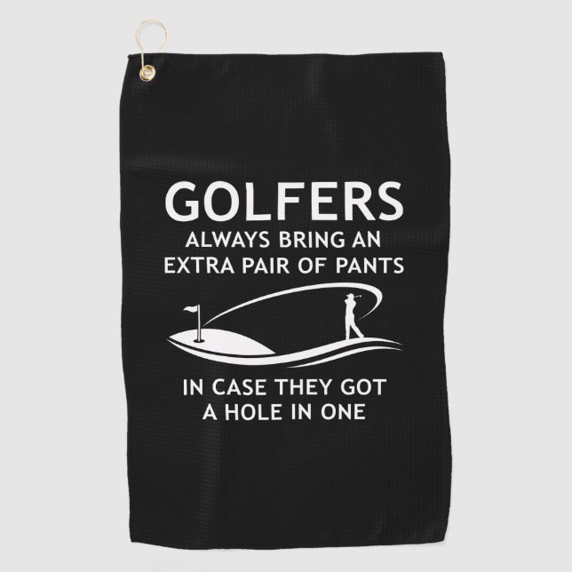 Golfer bringen immer ein zusätzliches Paar Golfhandtuch (Vorderseite)