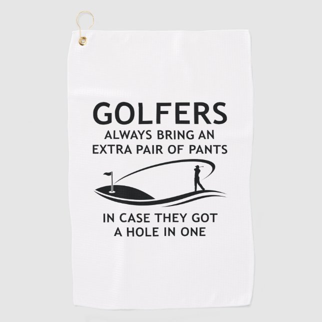 Golfer bringen immer ein zusätzliches Paar Golfhandtuch (Vorderseite)