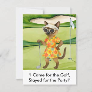Golfer bringt Grün für die Liebhaber der siamesisc Postkarte