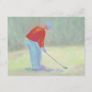 Golfer, carte postale