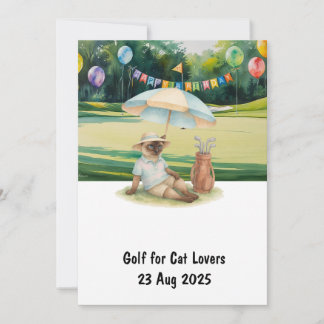 Golfer Cat Geburtstagsparty Einladung