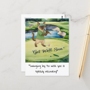 Golfer Cat Liebhaber kommen bald schnell wieder zu Postkarte
