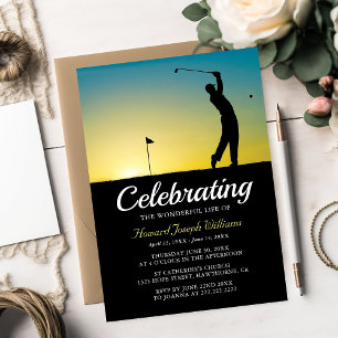 Golfer Celebration of Life   In Love Memory Einladung