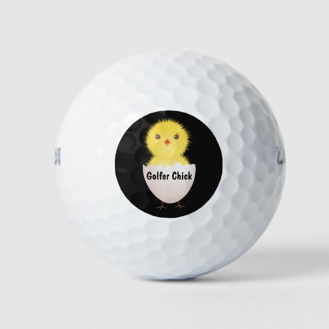 Golfer Chick Golf Balls Golfball (Vorderseite)
