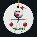 Golfer Christmas Keramik Ornament<br><div class="desc">Dieses bezaubernde golffarbene Weihnachtsschmuck ist perfekt für alle,  die den Golfsport Lieben.</div>
