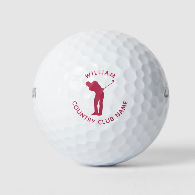 Golfer Country Club Spieler nach Maß Golfball (Vorderseite)