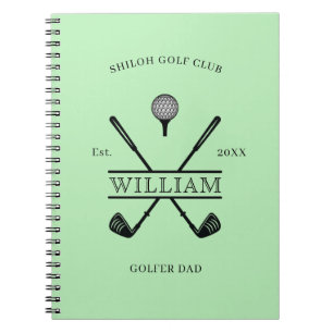Golfer Cross Club Fortschrittsprotokoll Notizblock