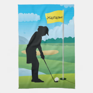 Golfer Design Golfer-Handtuch Geschirrtuch