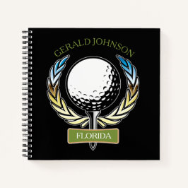Golfer Design Monogram Golfer Template Note Book Notizbuch