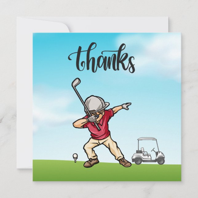 Golfer-Dobbing auf dem Golfplatz dank Dankeskarte (Vorderseite)