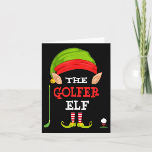 Golfer Elf Matching Familiengruppe Weihnachten Paj Karte