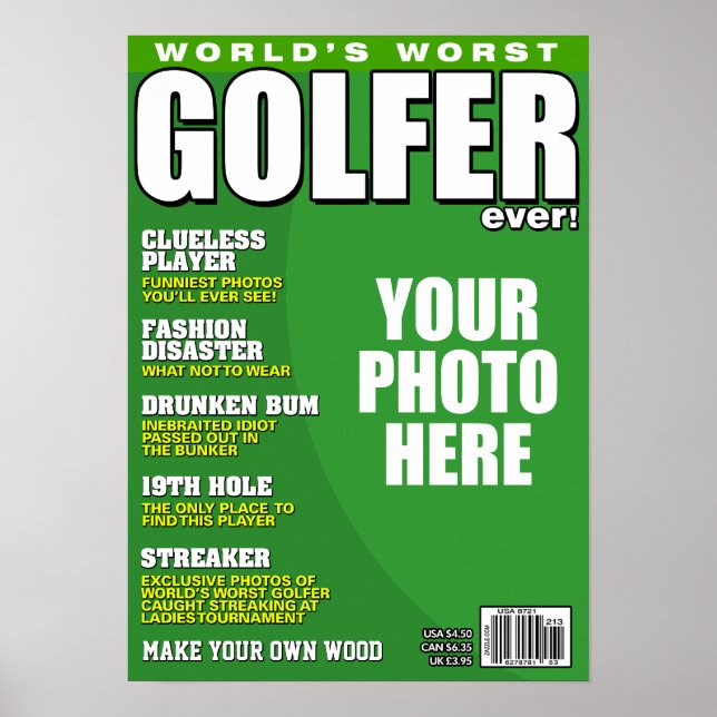 Golfer Fake Magazine Cover Poster (Vorne)