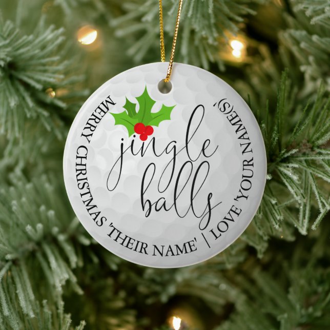 Golfer Foto Weihnachts Golf Geschenk Jingle Balls Keramik Ornament (Baum)