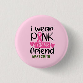 Golfer Frau Brustkrebs Bewusstsein rosa Name Button
