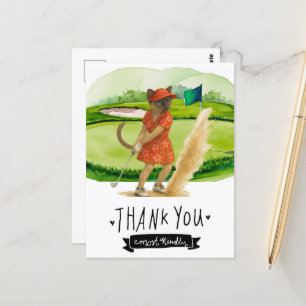 Golfer Frau im Golfplatz für Katzenliebhaber Postkarte