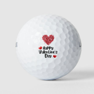 Golfer Frohen Valentinstag mit Liebe rotes Herz   Golfball