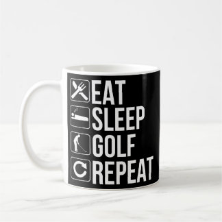 Golfer Funny Gift Eat Sleep Golf Wiederholung Kaffeetasse