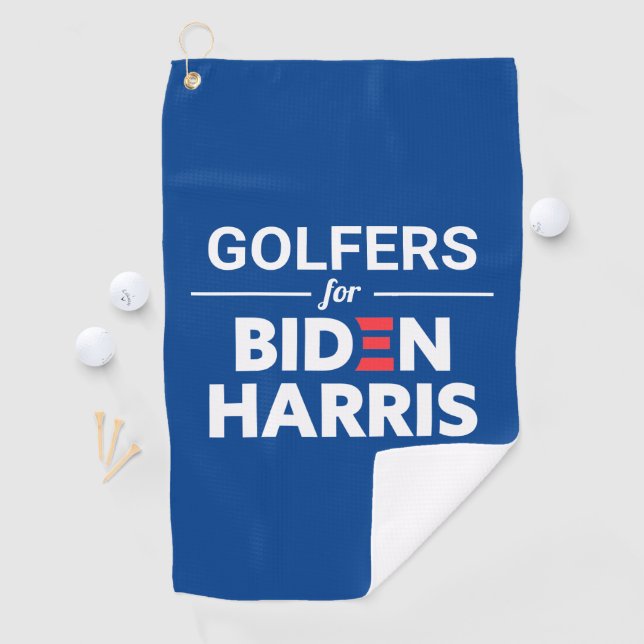 Golfer für Biden Harris Custom Text Blue Golfhandtuch (Insitu)