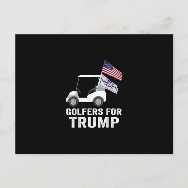 Golfer für Trump 2020 Trump-Unterstützer Golf Postkarte (Vorderseite)