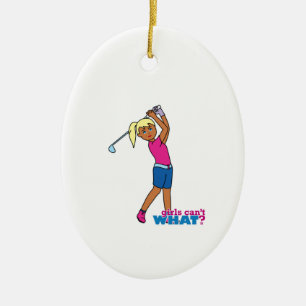 Golfer-Girl 3 Keramik Ornament