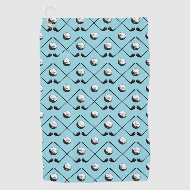 Golfer Golf Ball Muster Golfhandtuch (Vorderseite)