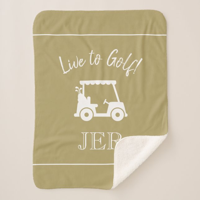 Golfer Golf Cart Mit Monogramm Golfinitiativen Spo Sherpadecke (Vorderseite)