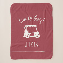 Golfer Golf Cart Mit Monogramm Initialen Sport Red Sherpadecke