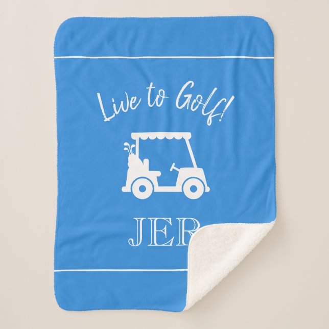 Golfer Golf Cart Mit Monogramm Vorführungen Light  Sherpadecke (Vorderseite)