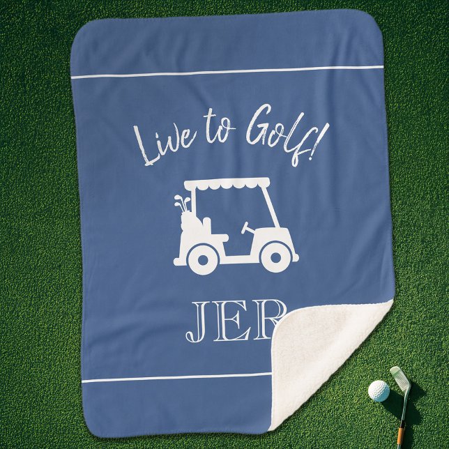 Golfer Golf Cart Mit Monogramm Vorstellungen Klass Sherpadecke (Golfer Golf Cart Monogrammed Initials Classic Blue Sherpa Blanket)