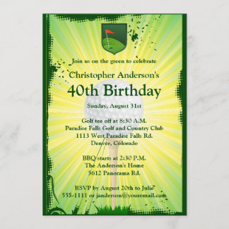 Golfer Golf Golfing 40. Geburtstag Einladung