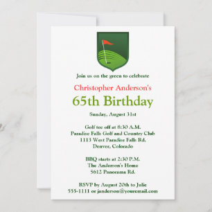 Golfer Golf Golfing 65. Geburtstag Einladung