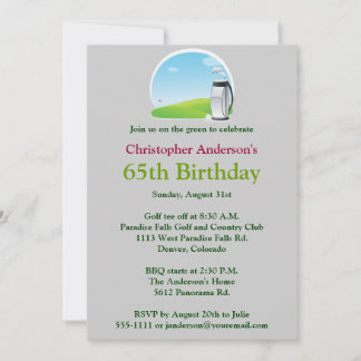 Golfer Golf Golfing 65. Geburtstag Einladung