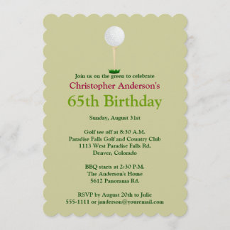 Golfer Golf Golfing 65. Geburtstag Einladung