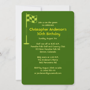 Golfer Golf Golfing Ball und Flag 30. Geburtstag Einladung