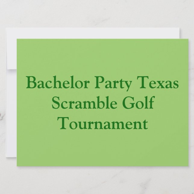 Golfer Golf Golfing Green Bachelor Party. Einladung (Vorderseite)