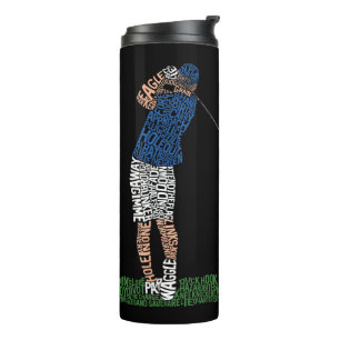 Golfer Golf Golfing Typografie Thermal Tumbler Thermosbecher