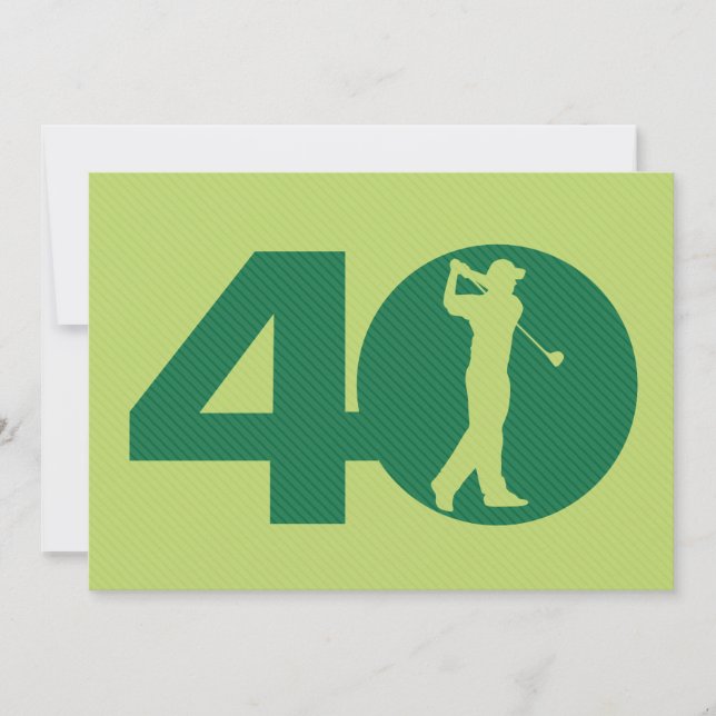 Golfer Golf Green 40. Geburtstag Einladung (Vorderseite)
