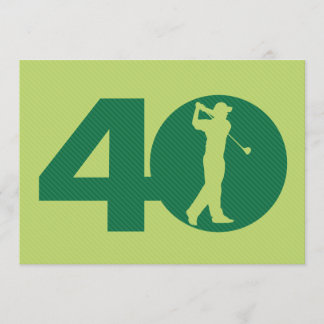 Golfer Golf Green 40. Geburtstag Einladung