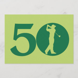 Golfer Golf Green 50. Geburtstag Einladung
