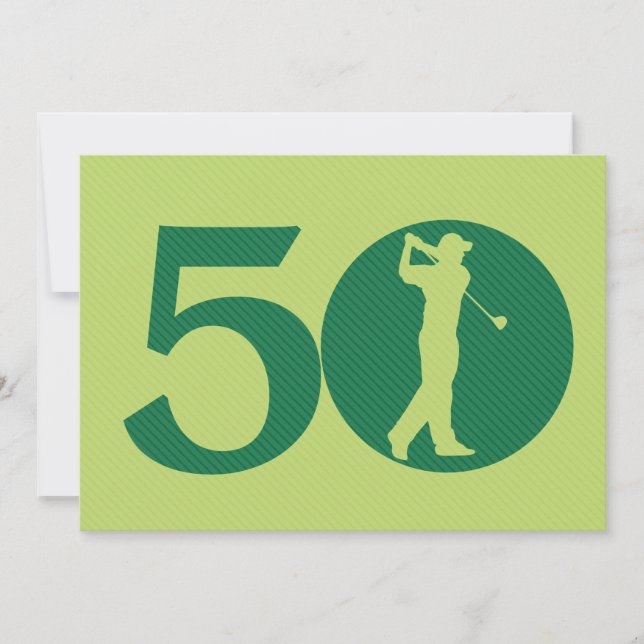 Golfer Golf Green 50th Birthday Invitation (Devant)