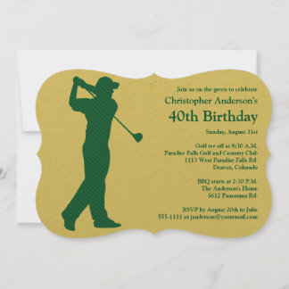 Golfer Golf Green tan 40. Geburtstag Einladung