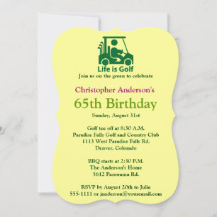 Golfer Golf Invitation 65e anniversaire