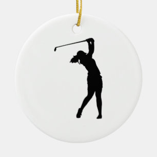 Golfer Golf Person Silhouette Snow Globe Keramik Ornament
