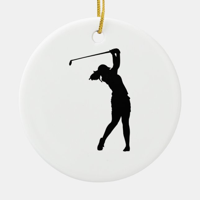 Golfer Golf Person Silhouette Snow Globe Keramik Ornament (Vorne)