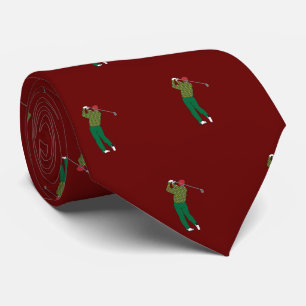Golfer/Golf Player Silhouette Neck Tie Muster Krawatte